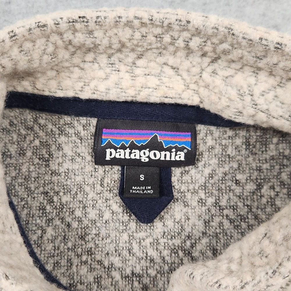 Patagonia Woolyester Fleece Womens Small Oatmeal 1/4 Zip Sweater Pullover Wool - Picture 3 of 10